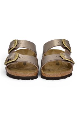 Ciabatta donna BIRKENSTOCK  in Birko-Flor colore rosa antico. BIRKENSTOCK- | ARIZONA BIG BUCKLE GRACEFUL TAUPE BIRKOLAMINATO ROSA